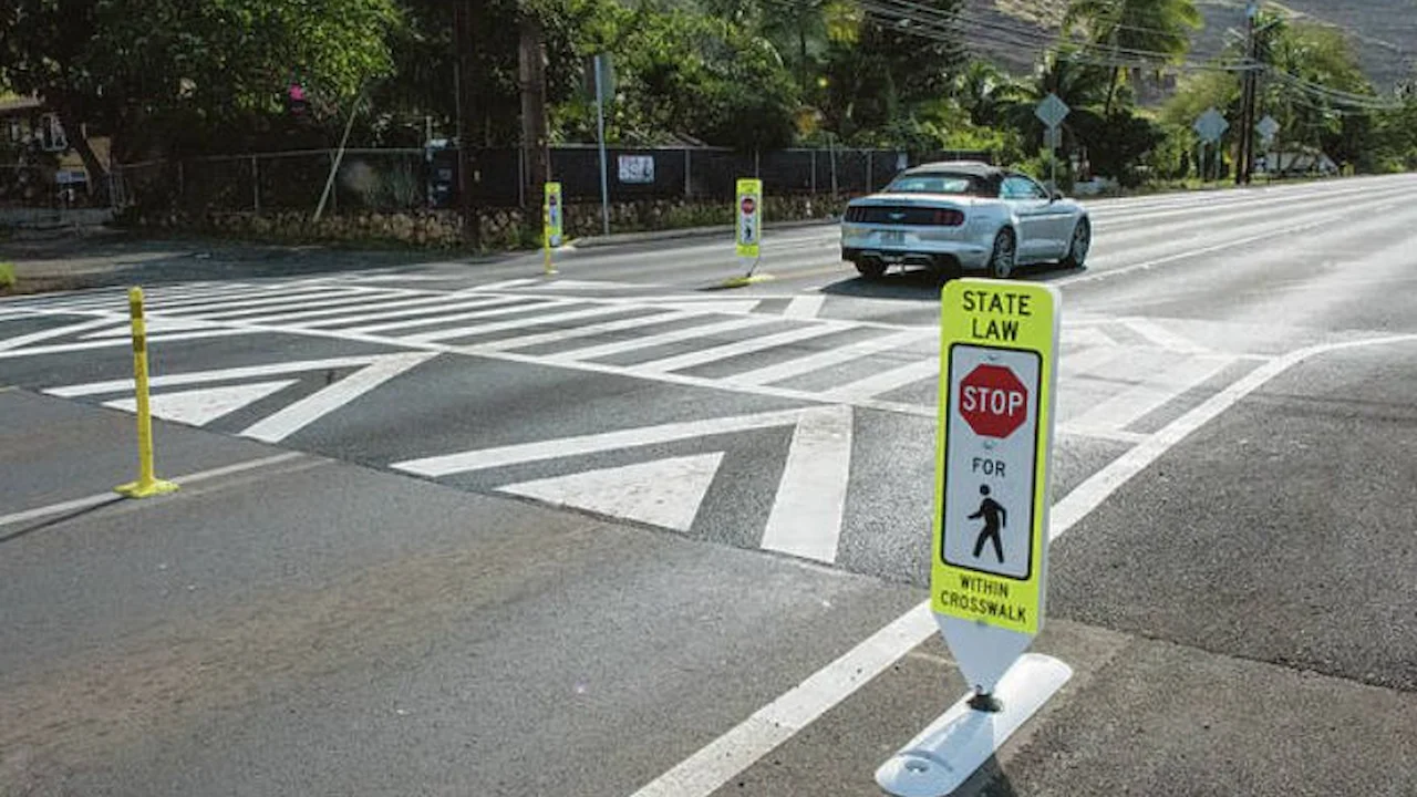 Raised crosswalk in Hawai'i.