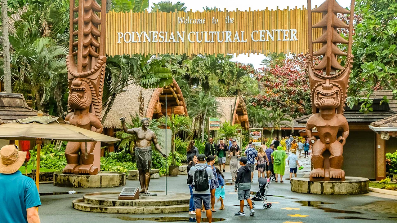 Grand entrance to the Polynesian Cultural Center.