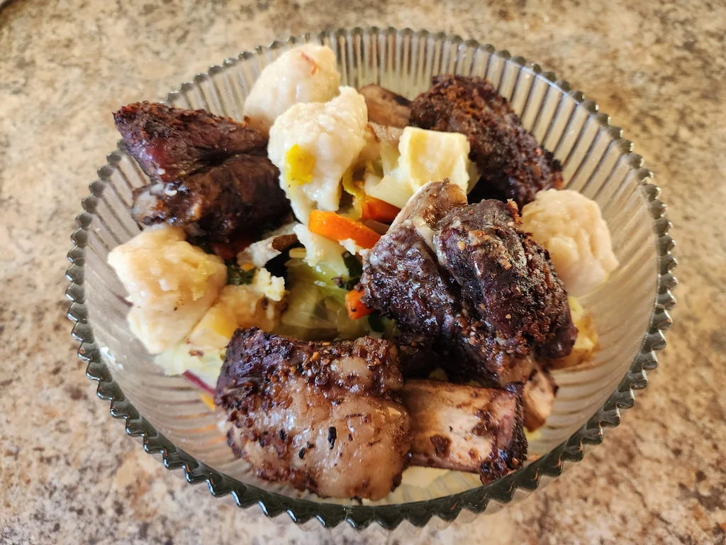 A different version of Māori boil-up made with beef short-ribs.