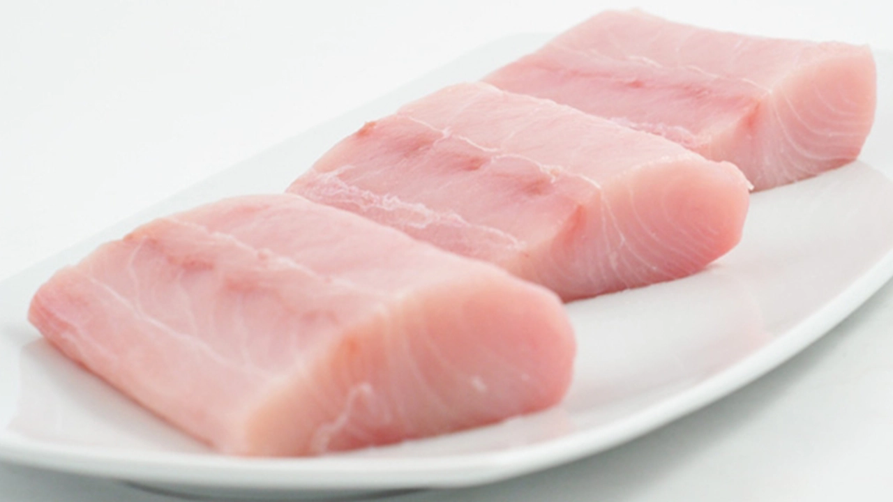 Light-pink filets of mahi-mahi.