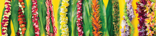 A display of beautiful lei