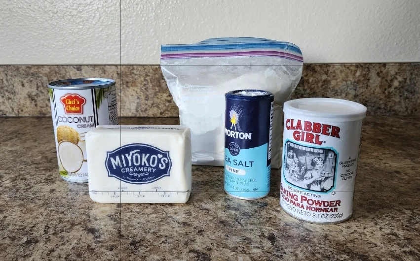 Ingredients for paifala pie crust.