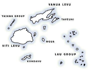 Map of the islands of Fiji