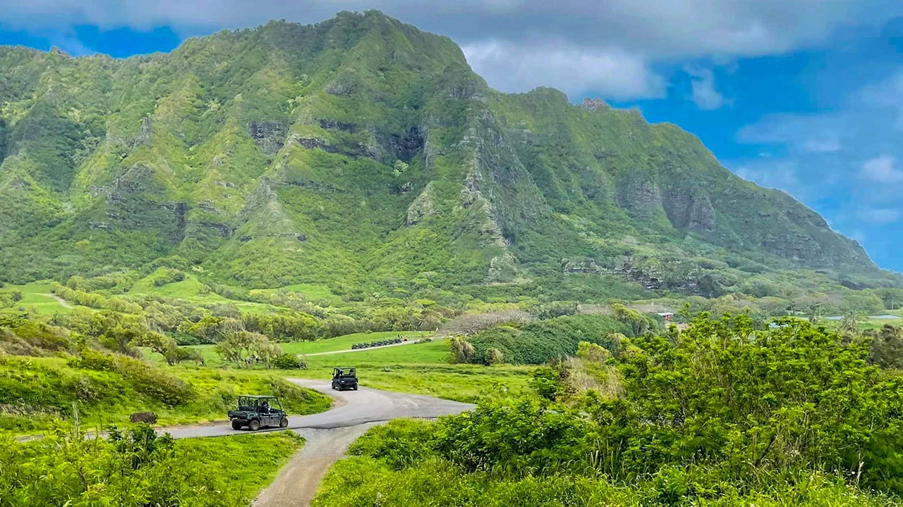 Scenic views at Kualoa Ranch, a top Instagrammable spot in Oʻahu.