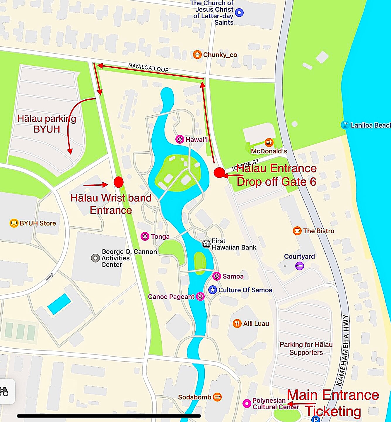 Hawaii Village Map