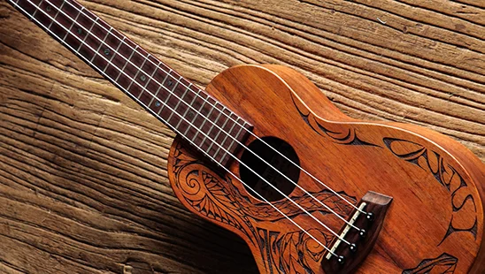 Satin finish ukulele.