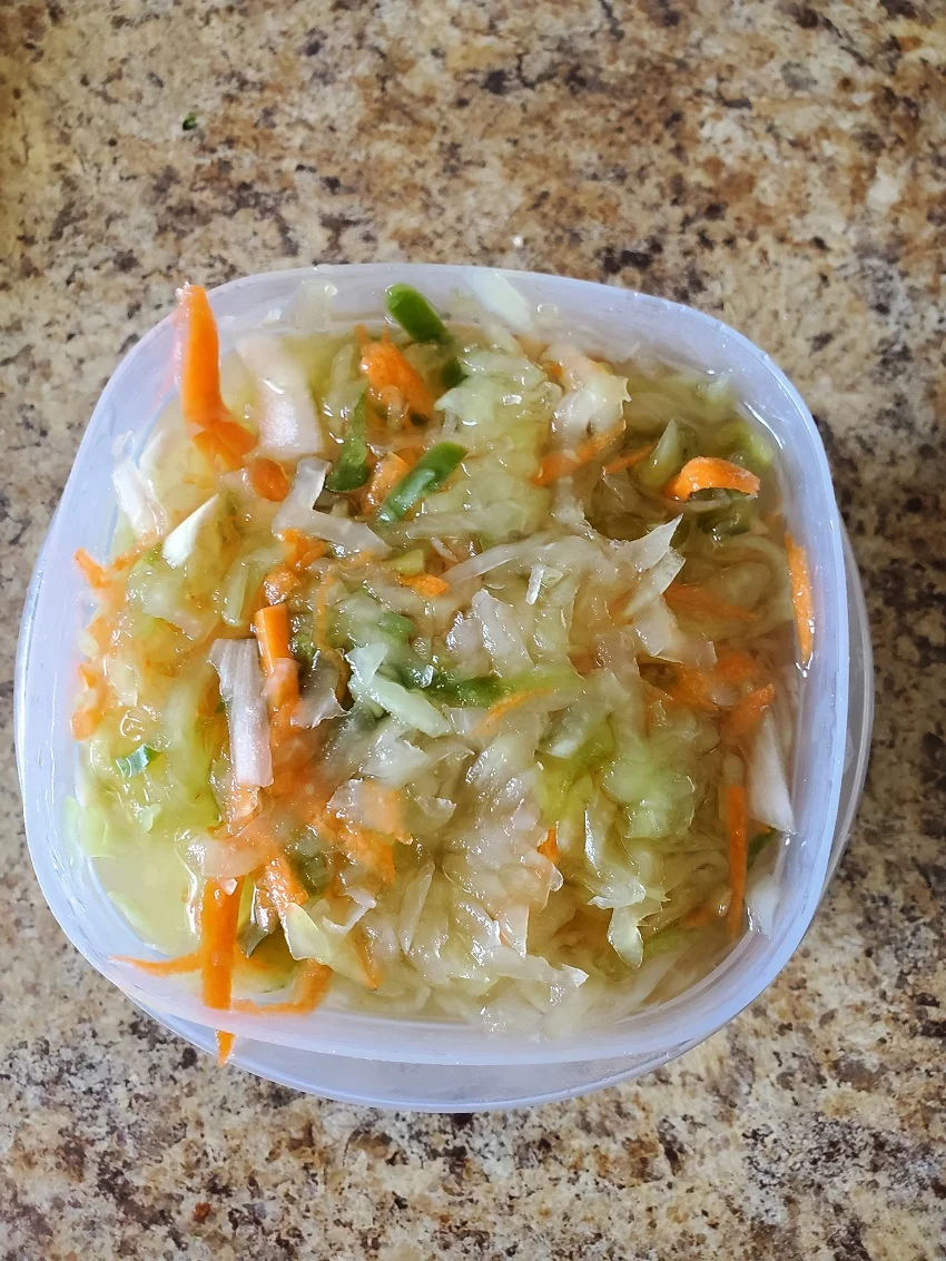 Completed pickled salad after 2 weeks of pickling.