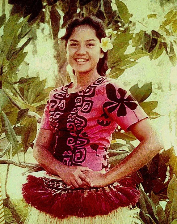 Younger Regina Pasi when she was a dancer at the Polynesian Cultural Center.