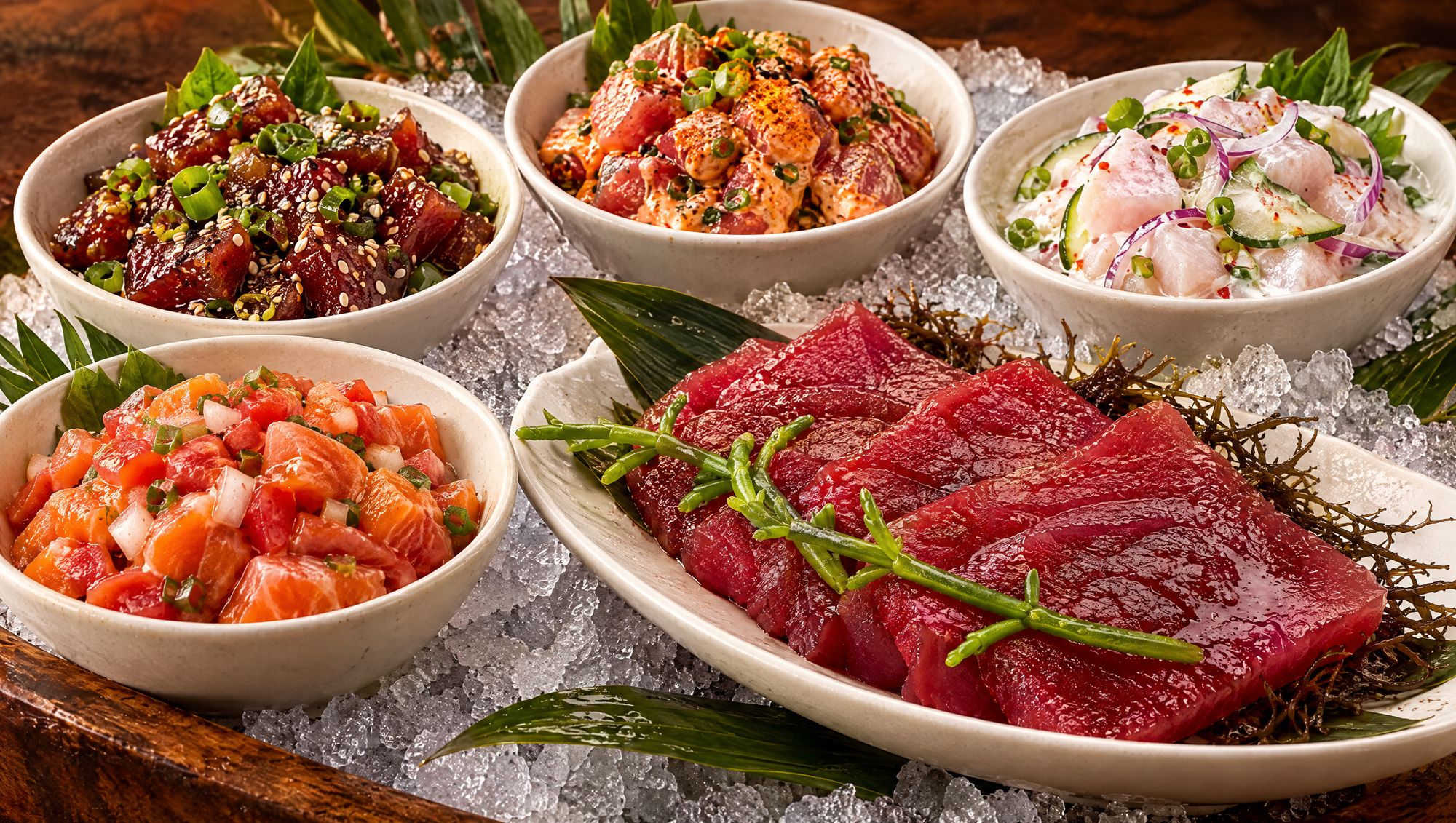 Poke bowls on ice